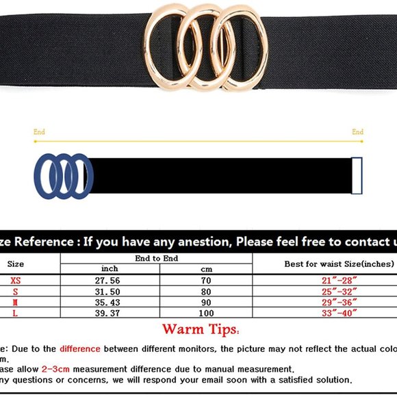Women Stretchy Wide Belt Vintage, Black Elastic
